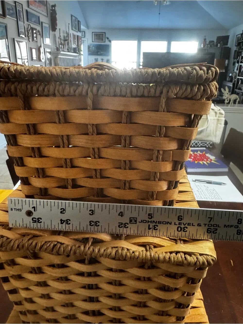 Woven Rattan Storage Basket Set - Natural Brown